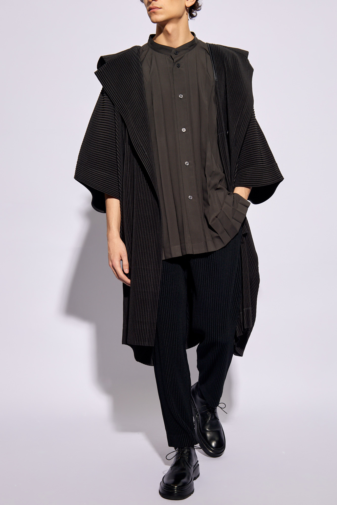 Issey Miyake Homme Plisse Oversize pleated shirt | Men's Clothing